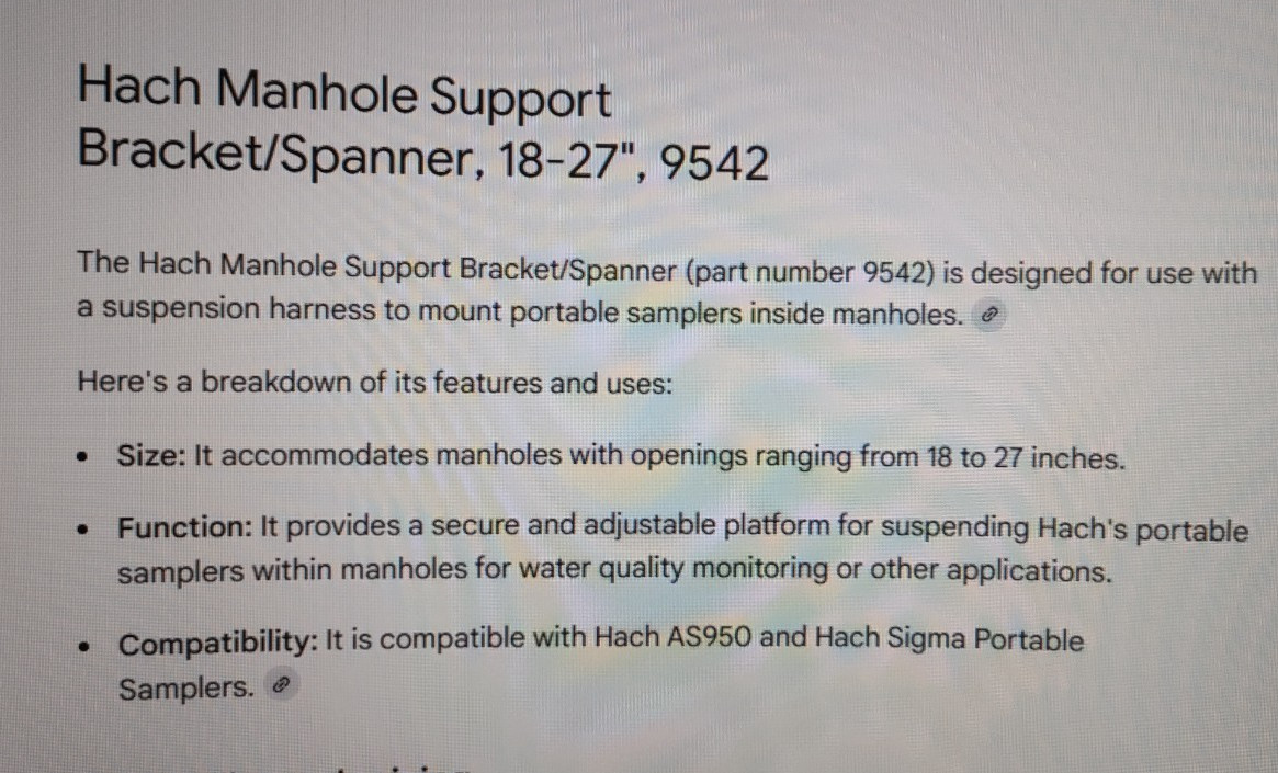 Hach Manhole Support Bracket / Spanner 18 – 27″ 9542