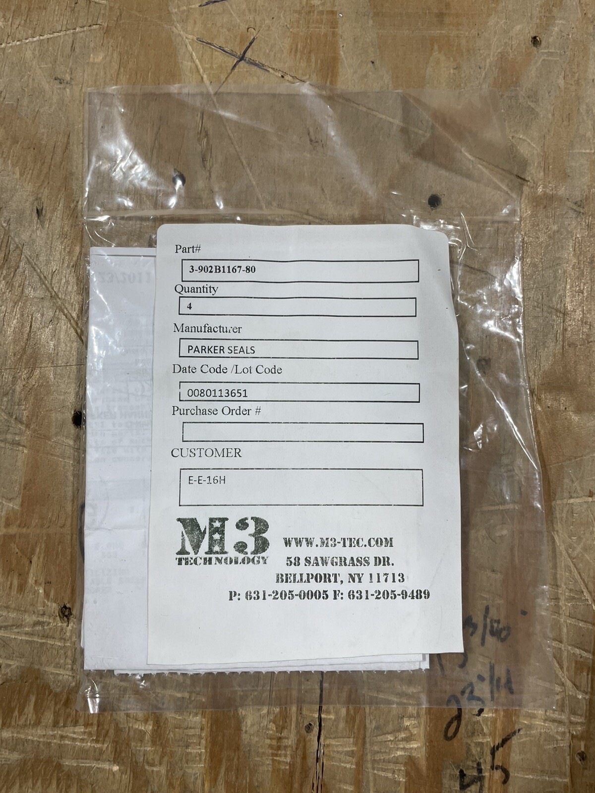 3-902B1167-80 PARKER SEALS ORING