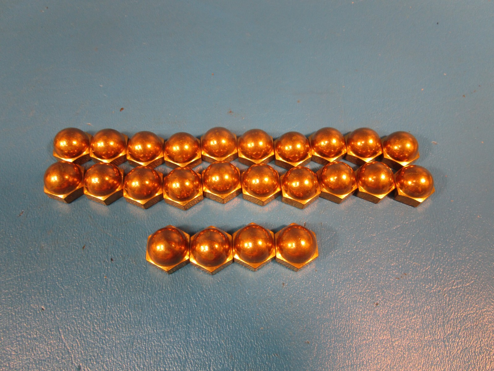 Package of 24 GRAINGER 6NU62, Cap Nut: 3/8″-24 Thread, Plain, Brass, 0.5 in Hex