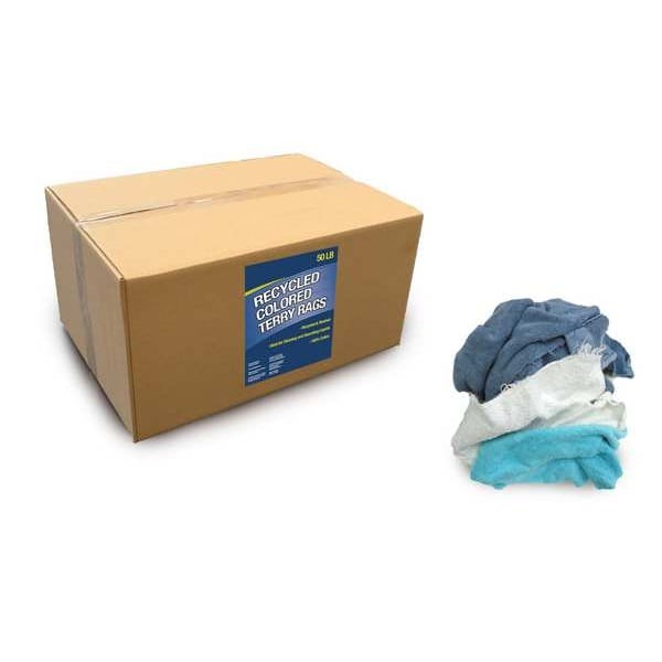 Zoro Select Ww99250 Terry Cloth, Recycled Cotton, Assorted, Ww99250