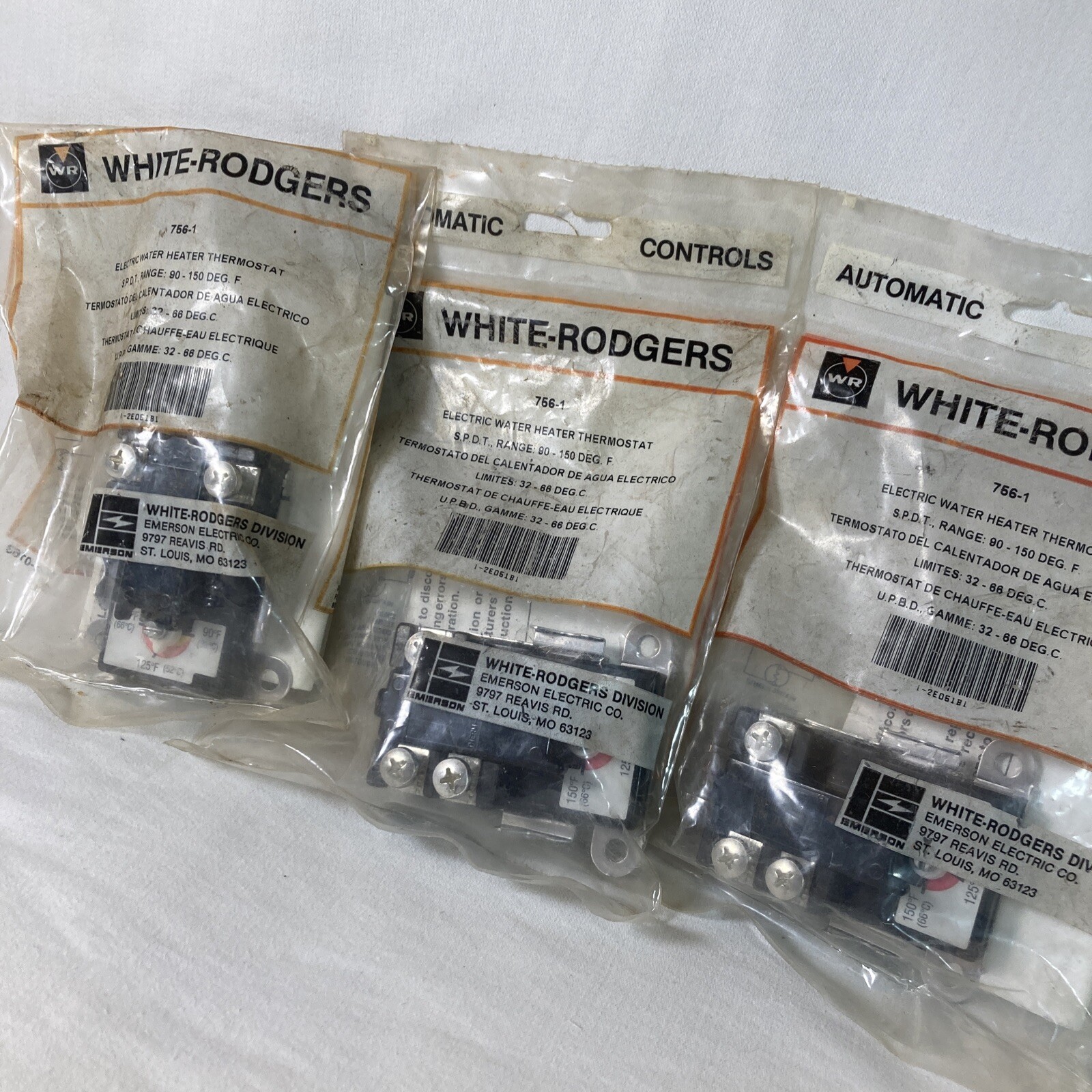 Lot of 3 New White Rodgers 756-1 Hot Water Heater Thermostat New