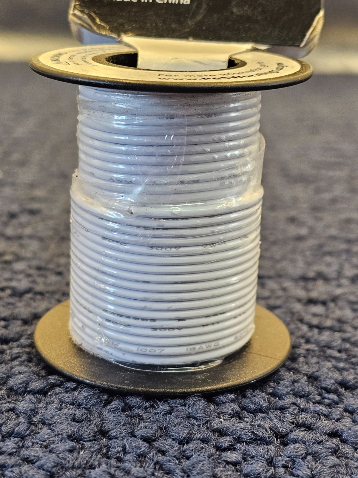 Shaxon SO18-25WT 25ft Solid Copper 18 AWG Wire On Spool White