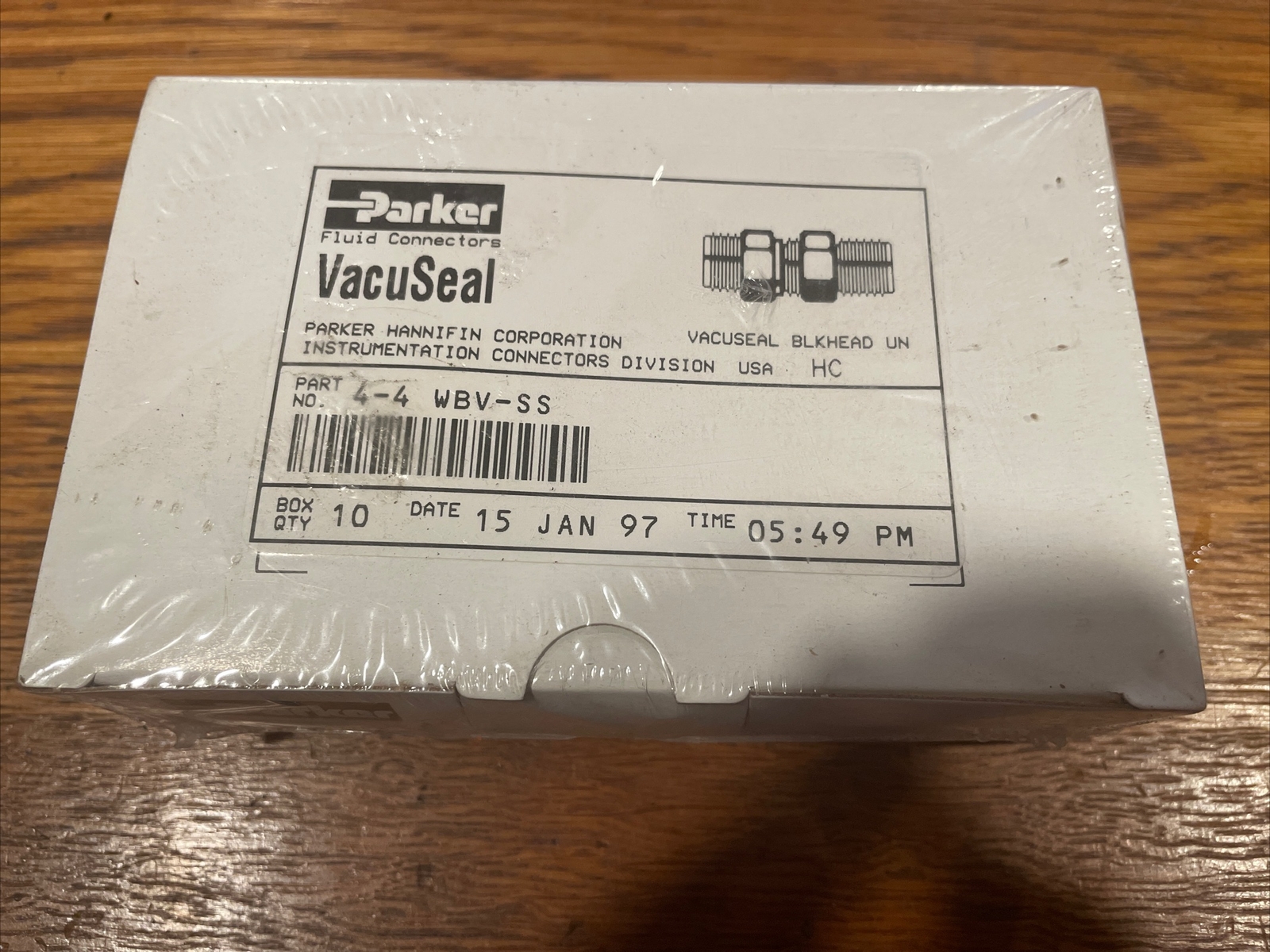 NOS Sealed! 10ct Parker 4-4 WBV-SS. Vacuseal Bulkhead Union