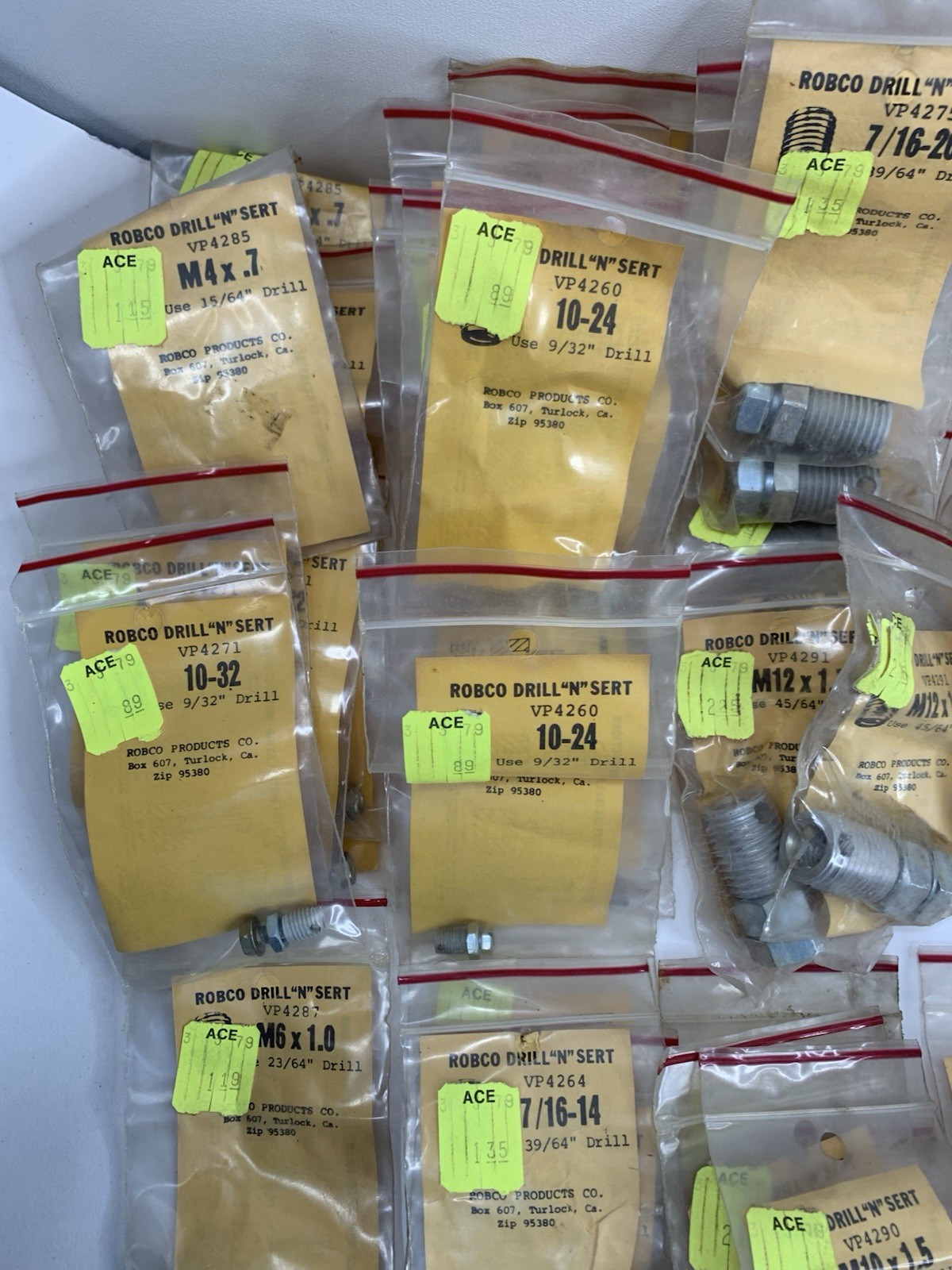 Large Lot of ROBCO Drill N Sert With Manual See Photos For Sizes NEW OLD STOCK