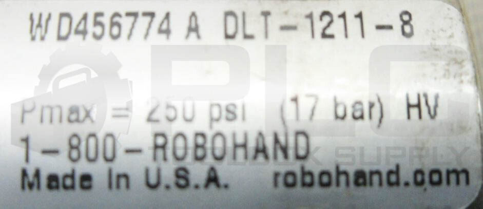 NEW DESTACO ROBOHAND WD456774 A DLT-1211-8 CYLINDER, 250PSI 17BAR