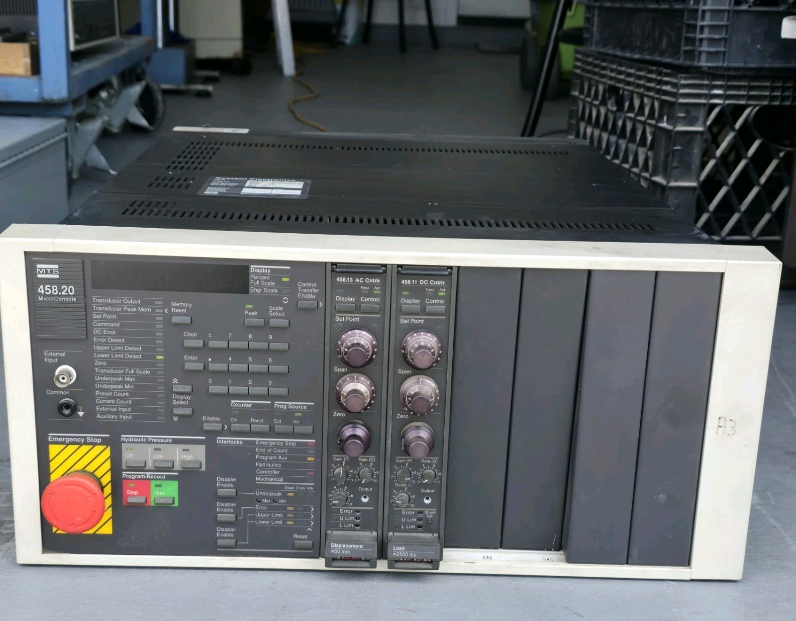 MTS 458.20 MicroConsole Servohydraulic Controller Interface 115 VAC Power Tested