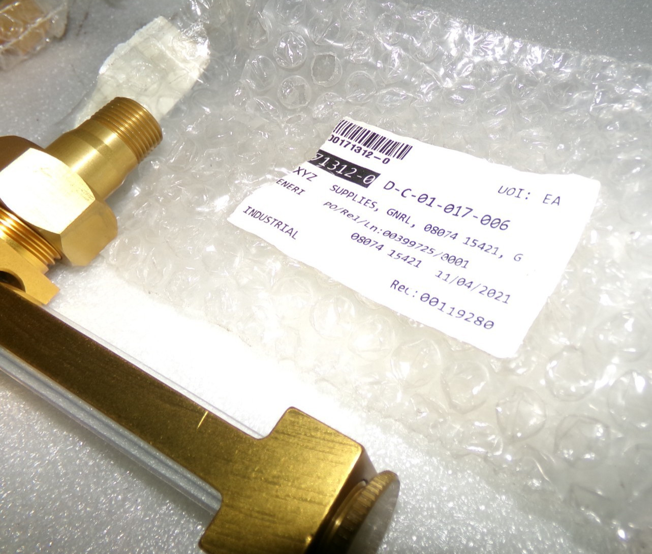Gits 15421 Liquid Level Gauge Aluminum Gold Anodize Glass3/8-18 Thread 5″ H NEW