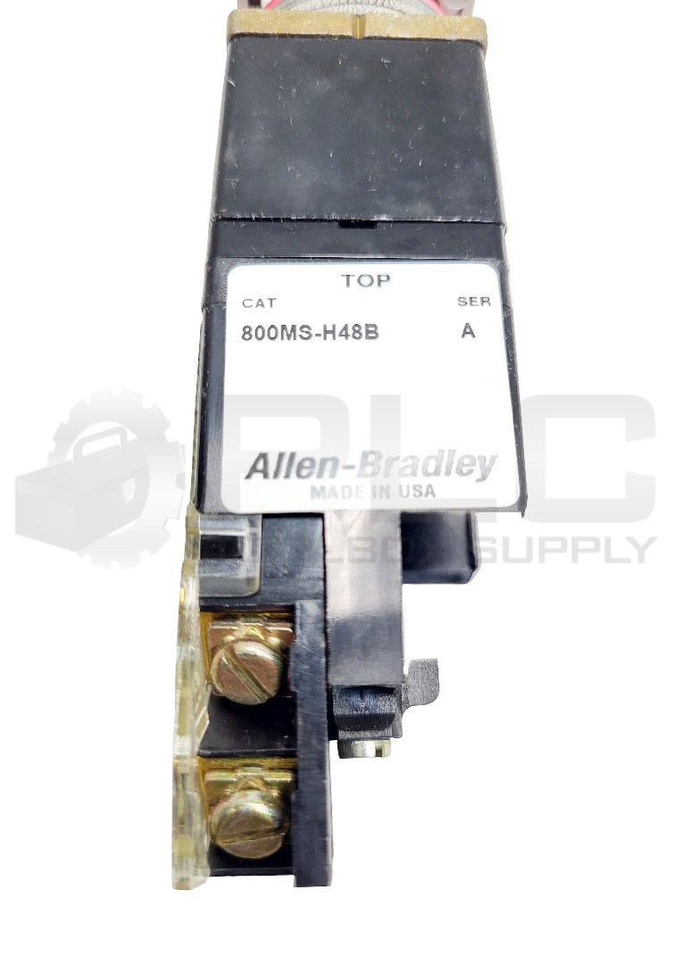 NEW ALLEN BRADLEY 800MS-H48B/A CYLINDER LOCK W/ 800M-XAK CONTACT BLOCK W/ KEYS *