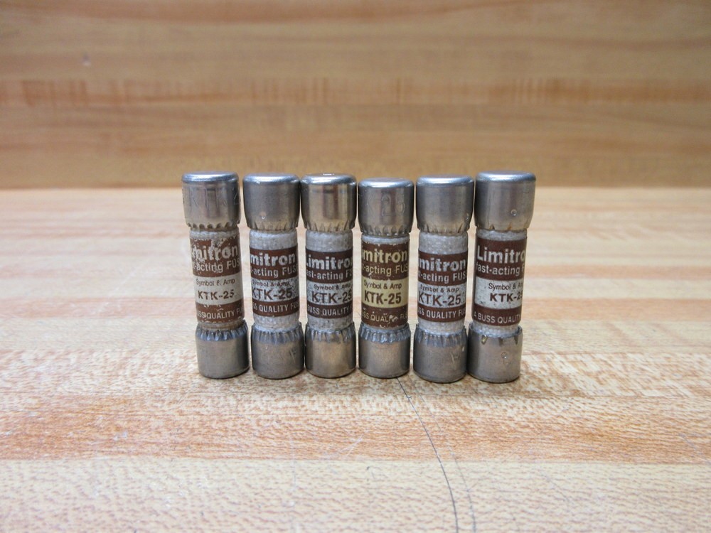 Buss KTK-25 Bussmann Fuse Cross Ref 4XC45 (Pack of 6)