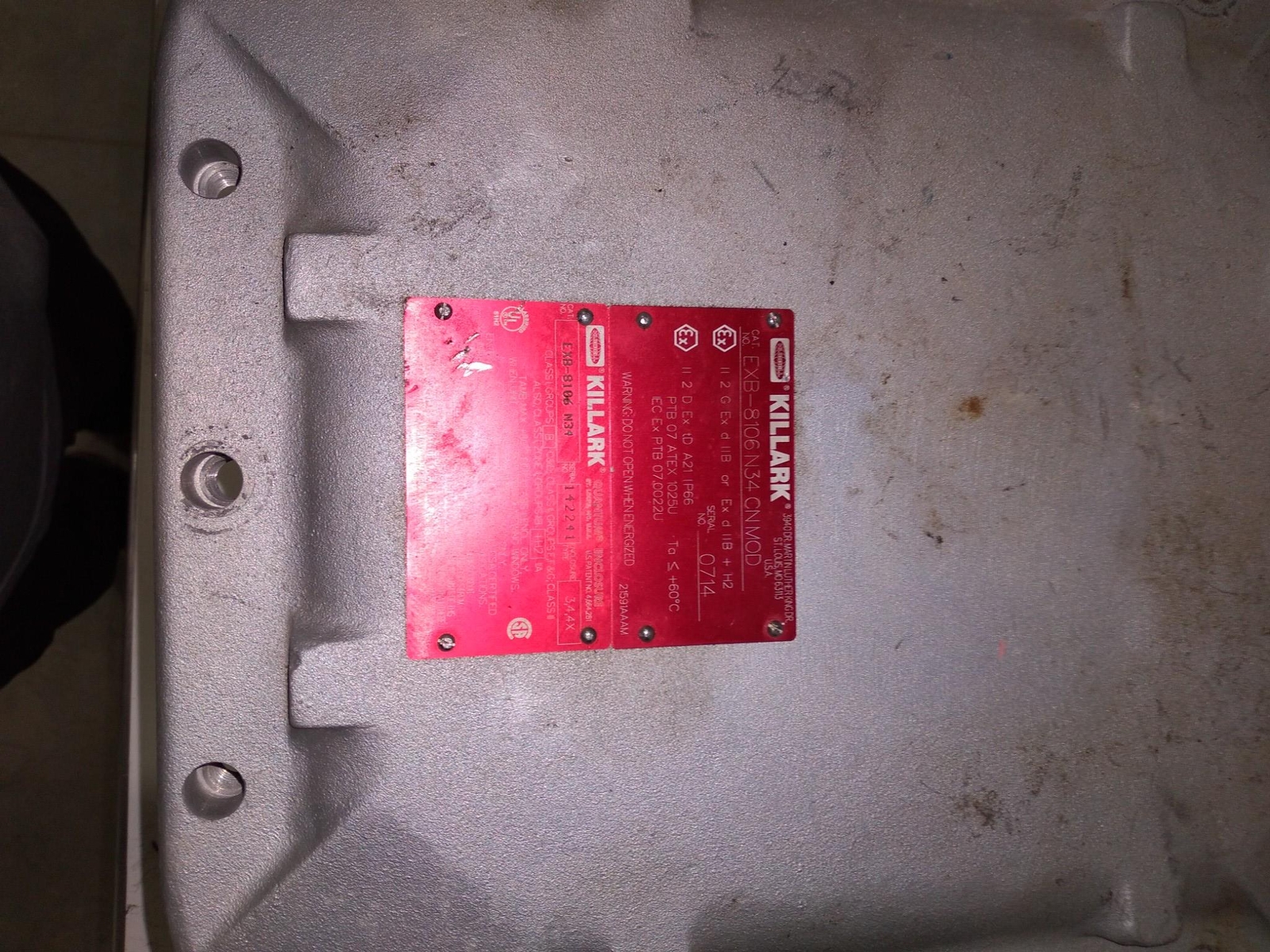 HUBBELL KILLARK EXB-8106NN34CNMOD 0714 WITH FPS 9050-1150,