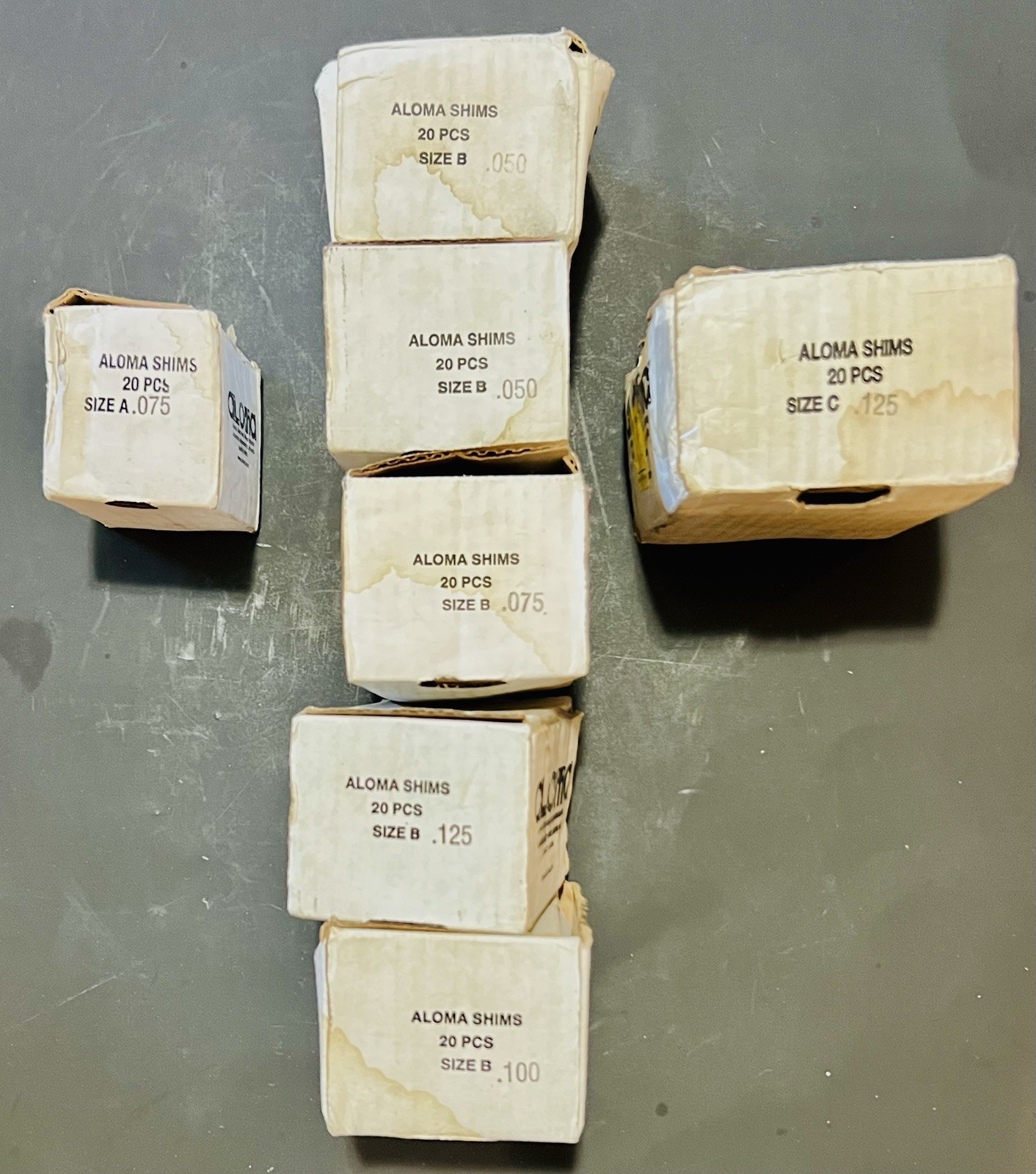 Aloma Shims SEVEN Boxes Multiple sizes and thicknesses. BRAND NEW