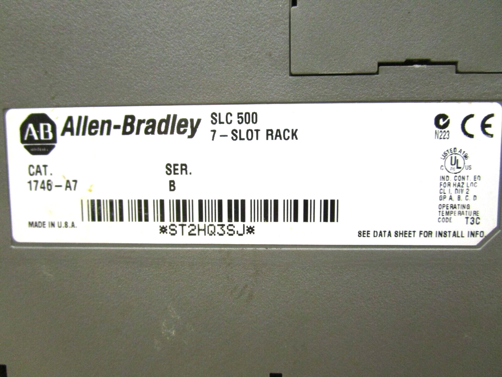 Allen-Bradley SLC500 5/04 1746-P2 1747-L541 1746-NI16V 47689HM