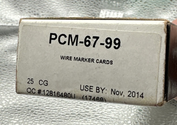 Panduit PCM-67-99 Pan-code Wire Marker Cards Nov 2014