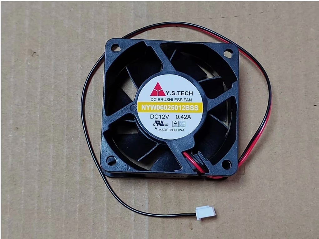 1 PCS For Y.S.TECH 6025 NYW06025012BSS DC12V 0.42A 6CM 2pin cooling fan