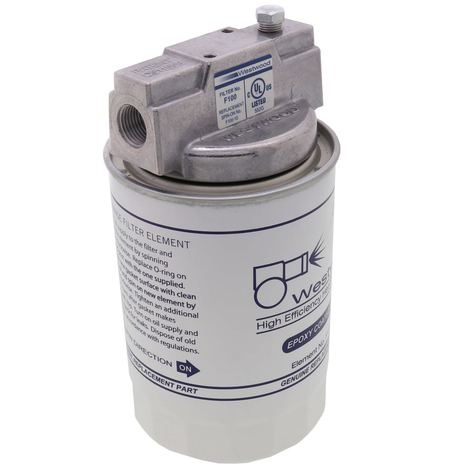 Westwood F100-2 Spin-On Filter Kit With Bracket (Epoxy, 10 Micron)