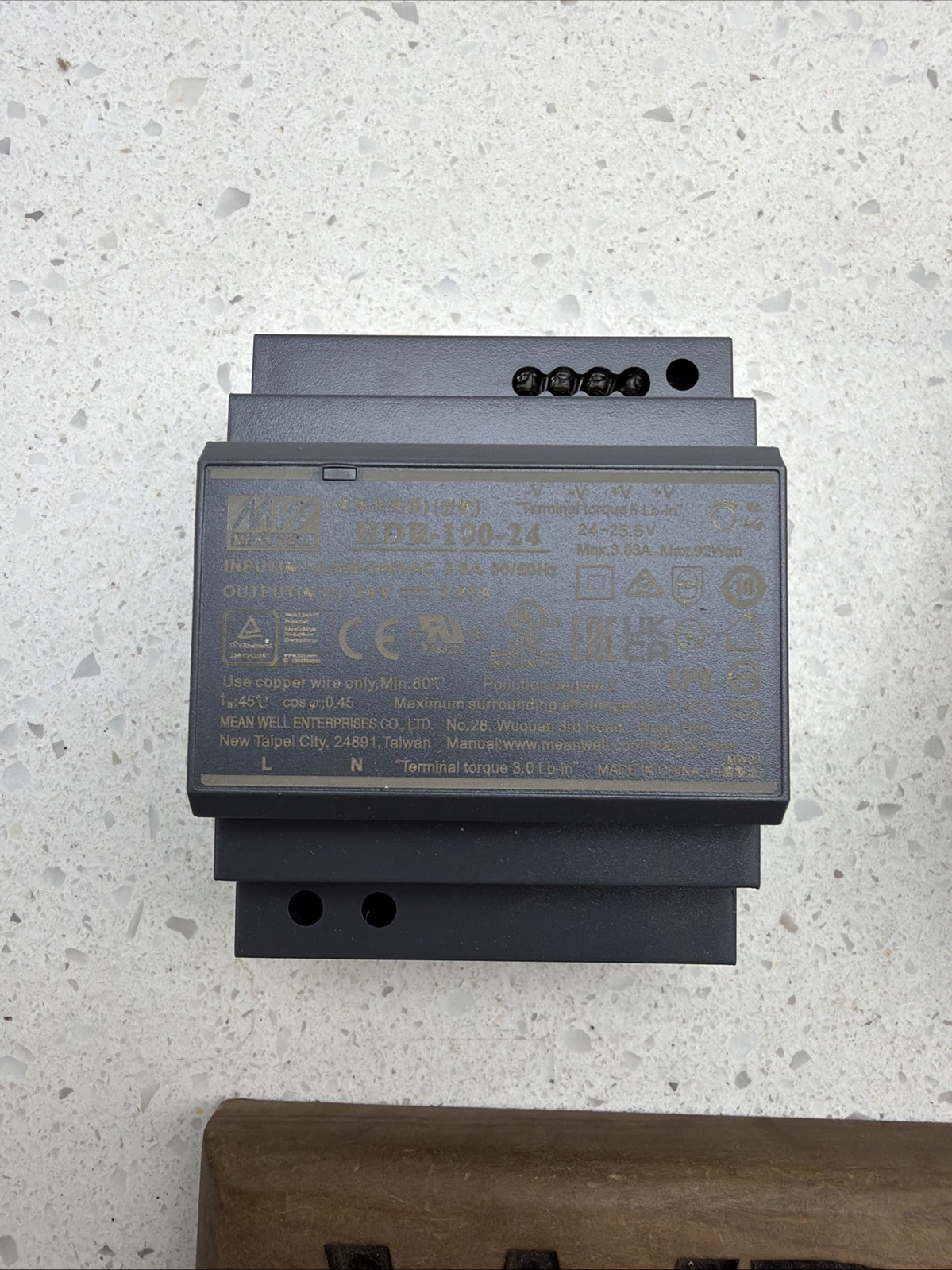 Mean Well HDR-100-24 AC/DC Power Supply – 1 Output – 24V@3.83A – 92W