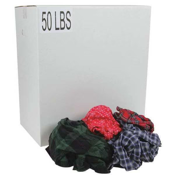 Zoro Select G350050PC Recycled Cotton Cloth Rag 50 lb. 18″ x 18″, Asso