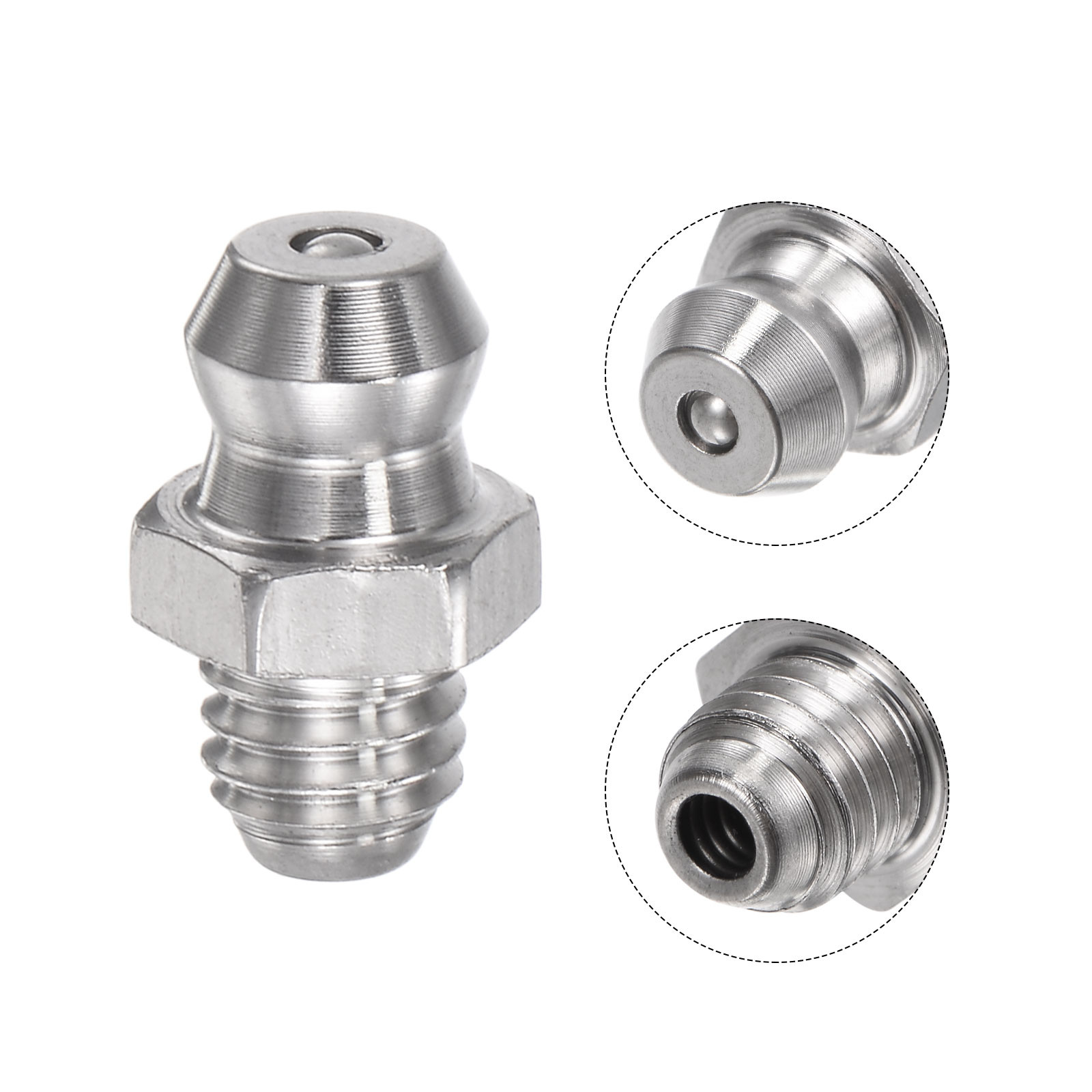 20Pcs 201 Stainless Steel Straight Hydraulic Grease Fitting M6 x 1mm Thread