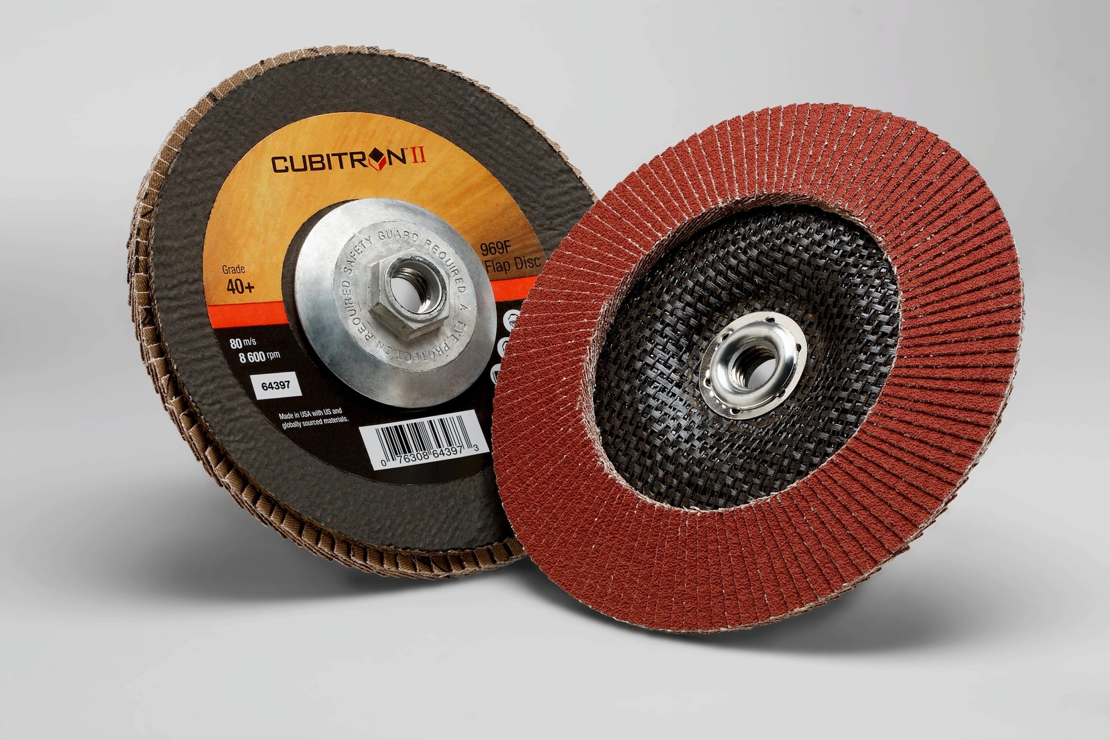 3M Cubitron II Flap Disc 969F, T29 Quick Change, 7 in x 5/8-11, 40+ (Case of 5)