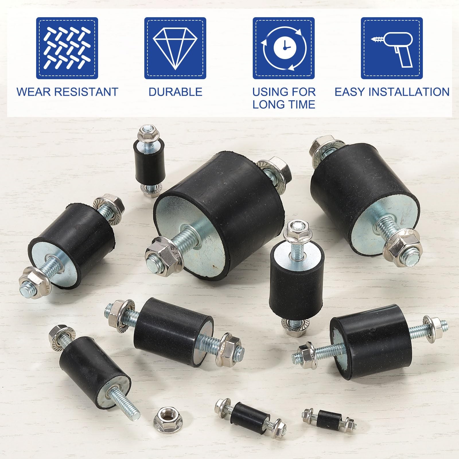 M10 40x20mm Isolator Mounts, 4 Pcs Studs Shock Absorber Anti-Vibration Isolat…