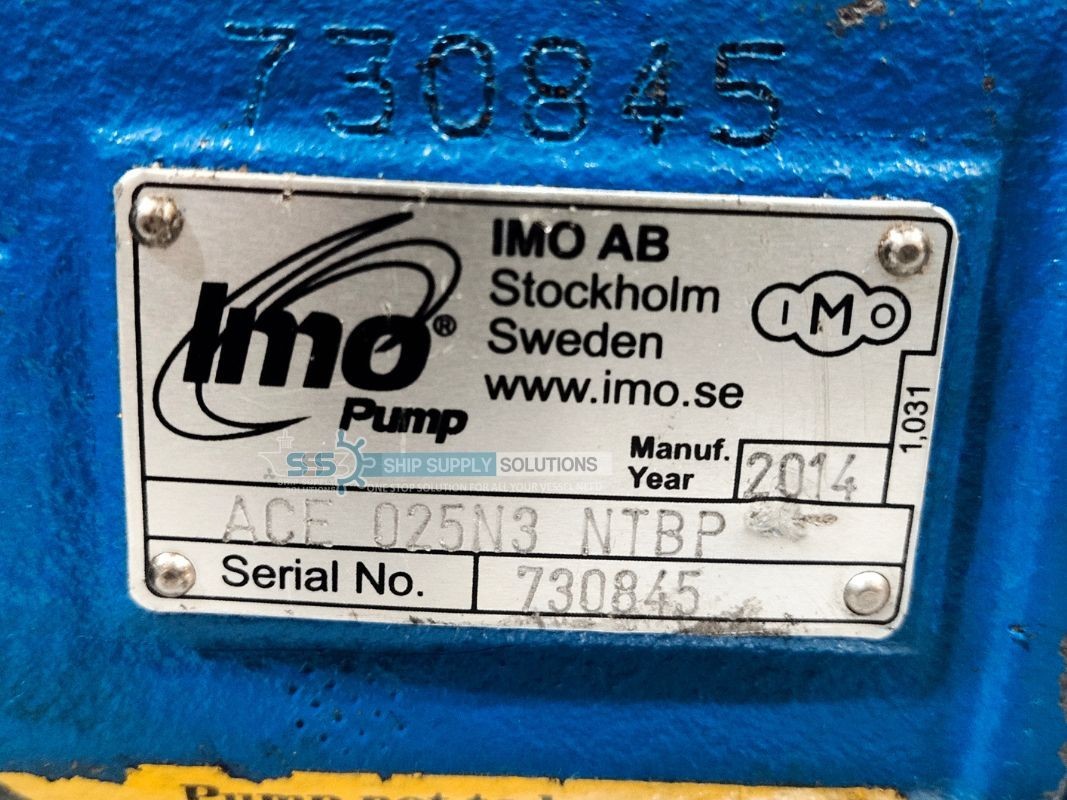 IMO PUMP ACE 025N3 NTBP Triple Screw Pump ACE025N3NTBP – 2014 (Unused New)