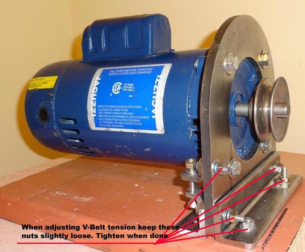 Electric Motor Mounting Bracket and Tensioner for Baseless Frame Type 56C