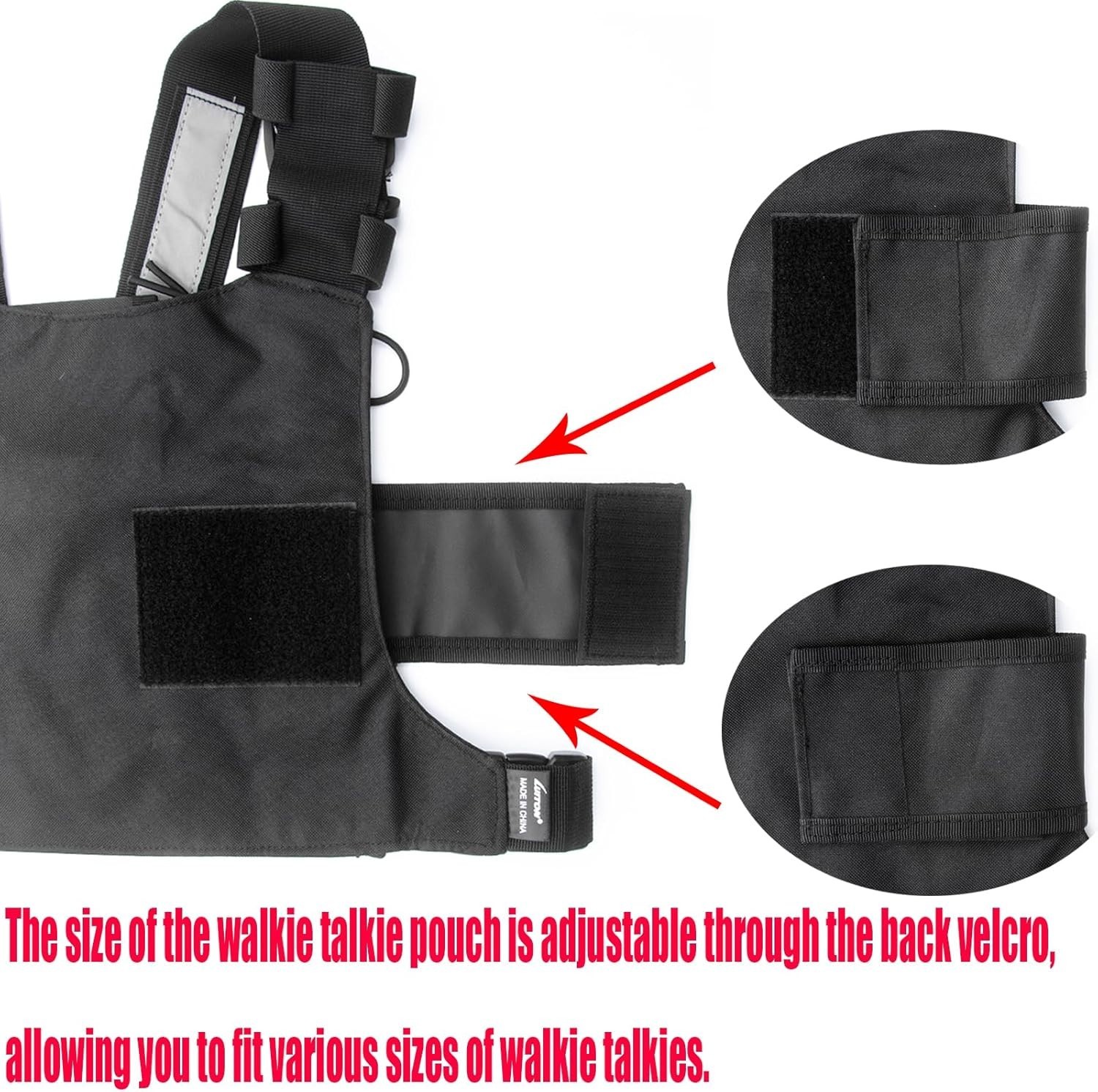 LUITON Radio Chest Harness with Reflective Strips Shoulder Holster Radio Vest…