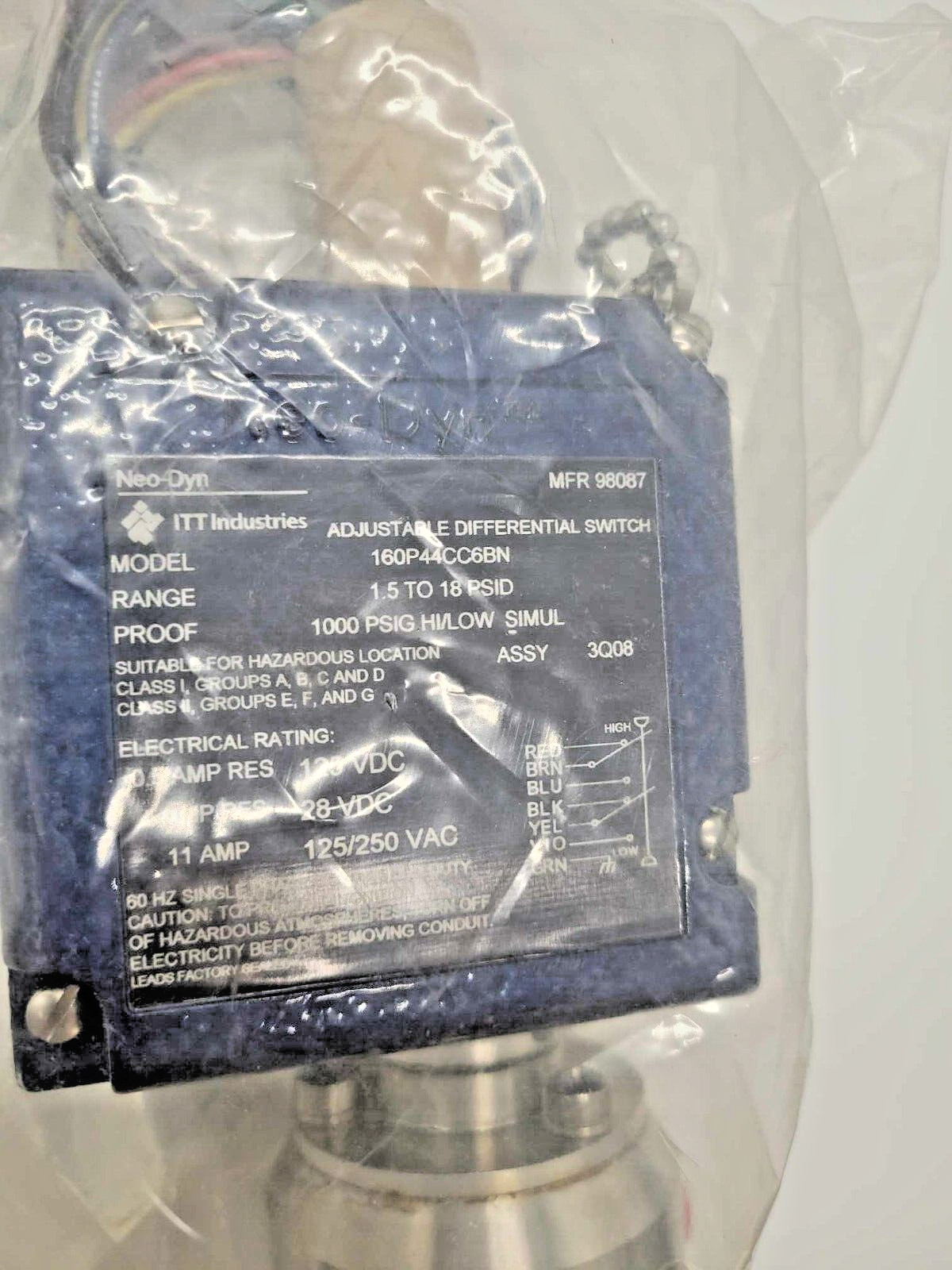 160P44CC6BN NEO-DYN DIFFERENTIAL SWITCH NEW 1.5-18PSID