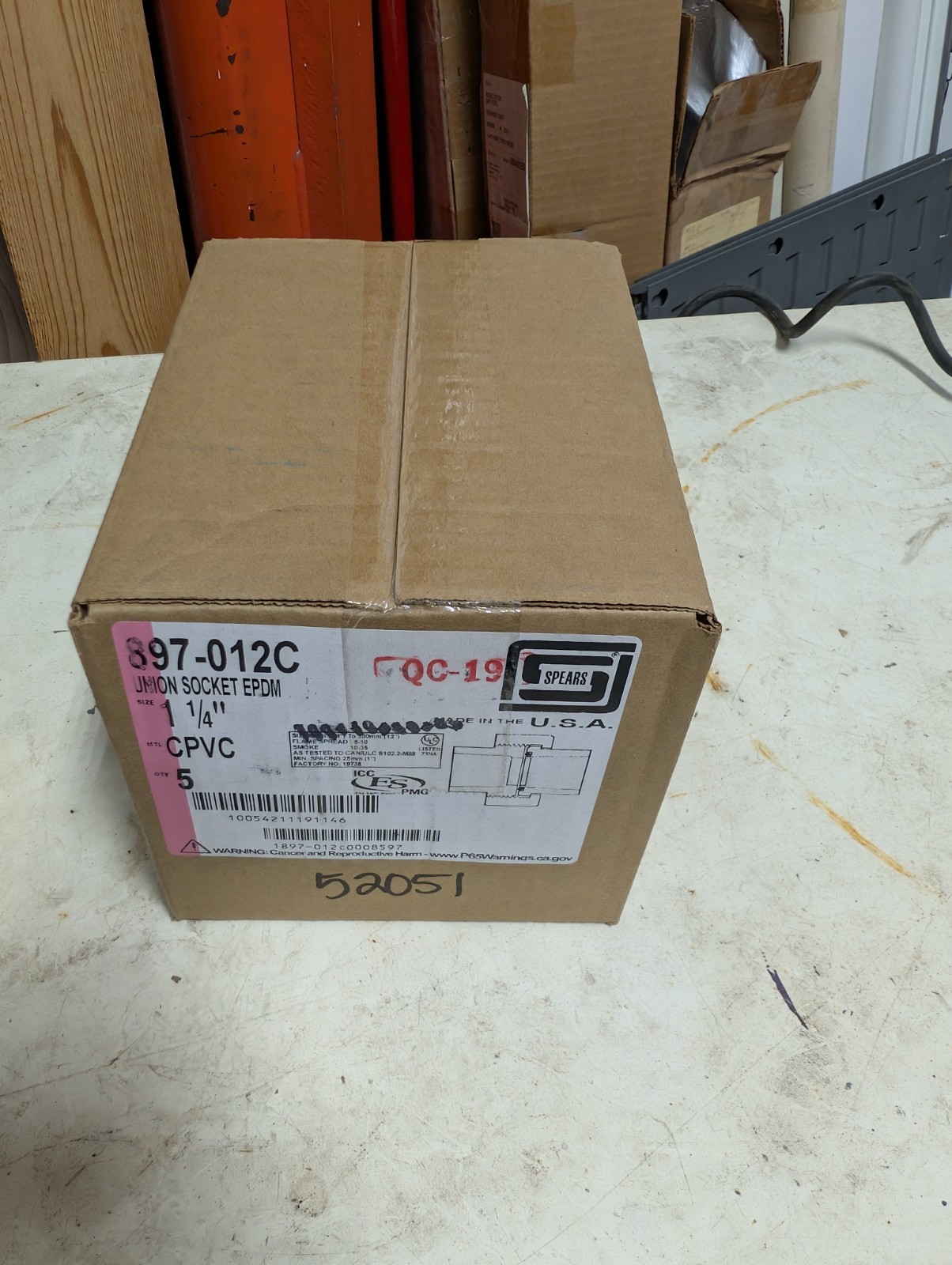 5x Spears 897-012C 1-1/4 CPVC UNION Socket By Socket EPDM !Charity!