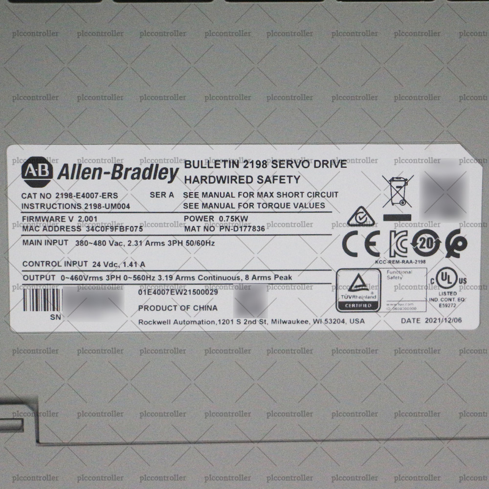 New Sealed 2198-E4007-ERS Allen Bradley Kinetix 5100 400V Class Servo Drive