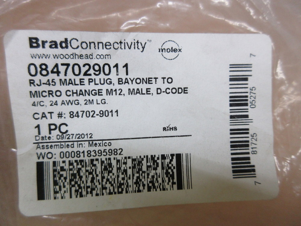 Brad Connectivity 84702-9011 Molex Cable 0847029011