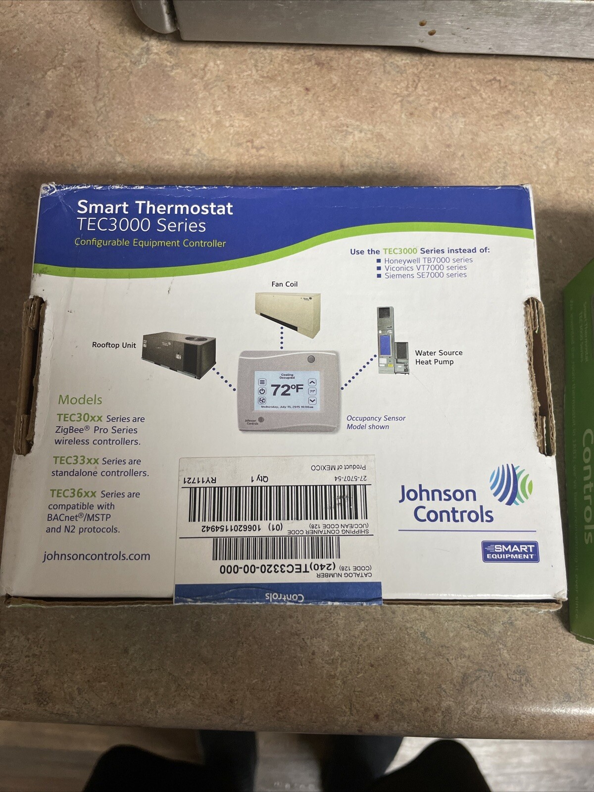 JOHNSON CONTROLS TEC3320-00-000 /Smart Thermostat TEC3000 Series