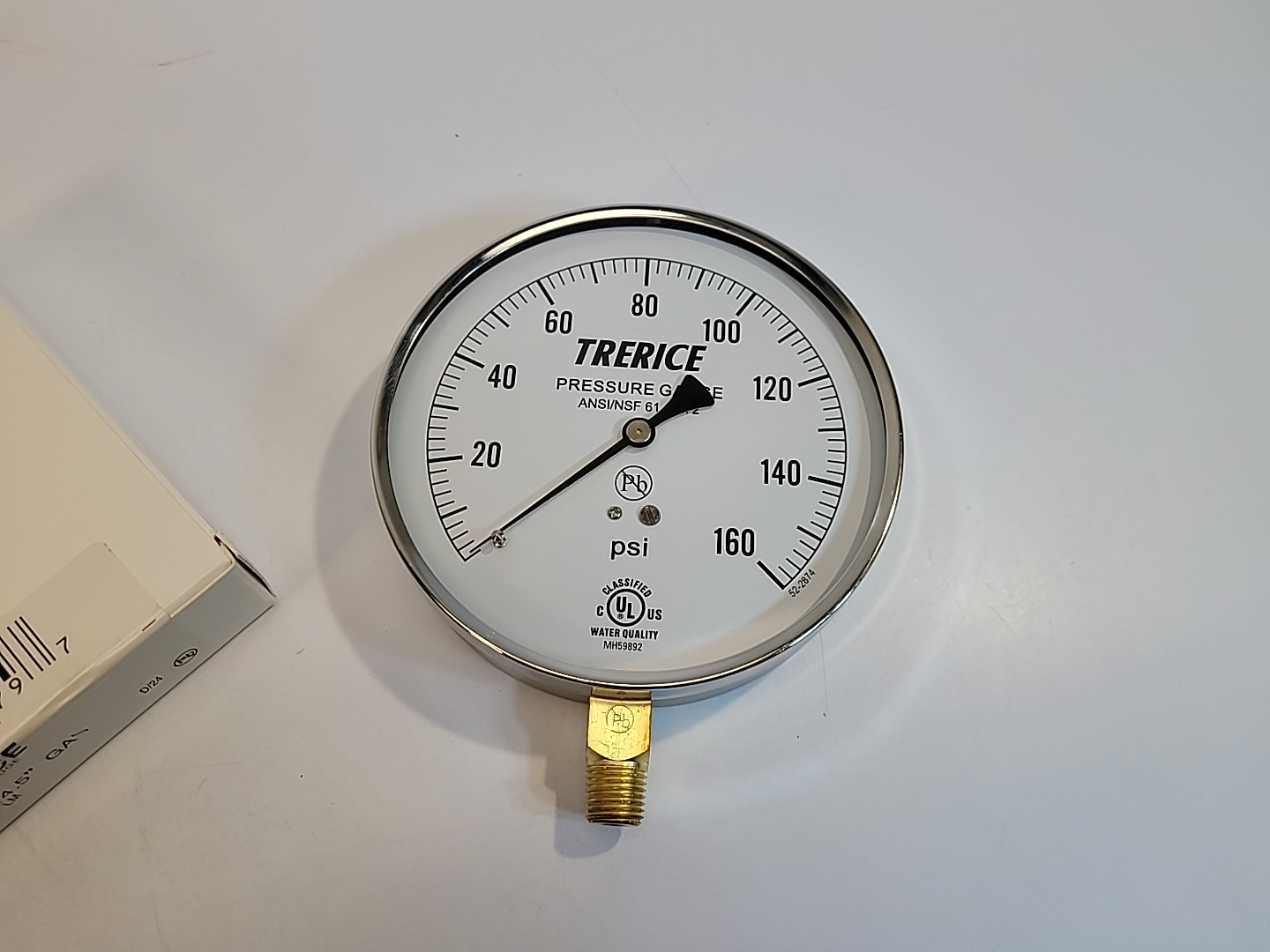 NEW TRERICE 620B4502LA160 PRESSURE GAUGE 4.5″ 0-160 PSI 1/4″ NPT 620B 61 & 372