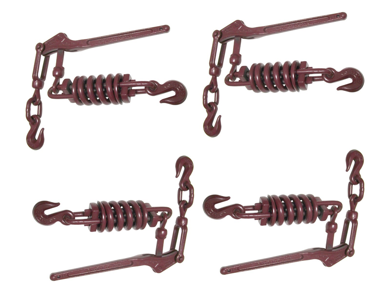 5/16 – 3/8″ Lever Load Binder with Compression Spring and Grab Hook Tie Down 4pc