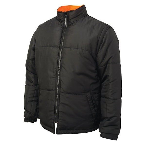 Tough Duck S42641 Men’s Hi-Vis 5-In-1 Safety Jacket, 300D Poly Oxford With Pu