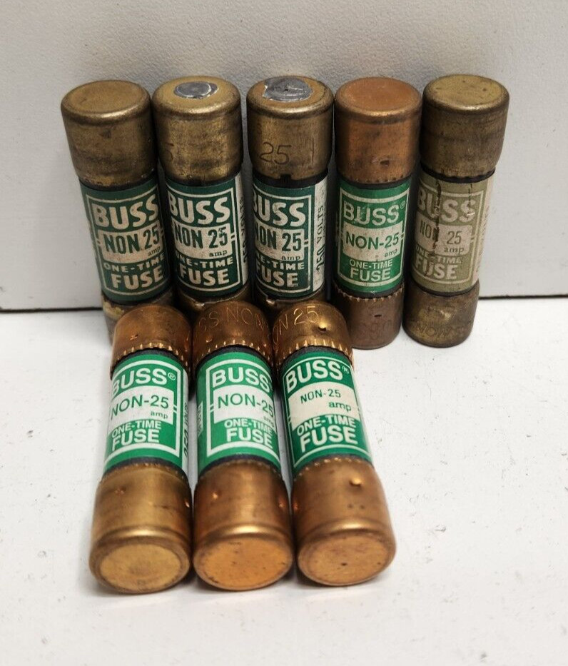 LOT OF 8 NEW OLD STOCK! BUSSMANN 25A 250V K5 FUSES NON-25