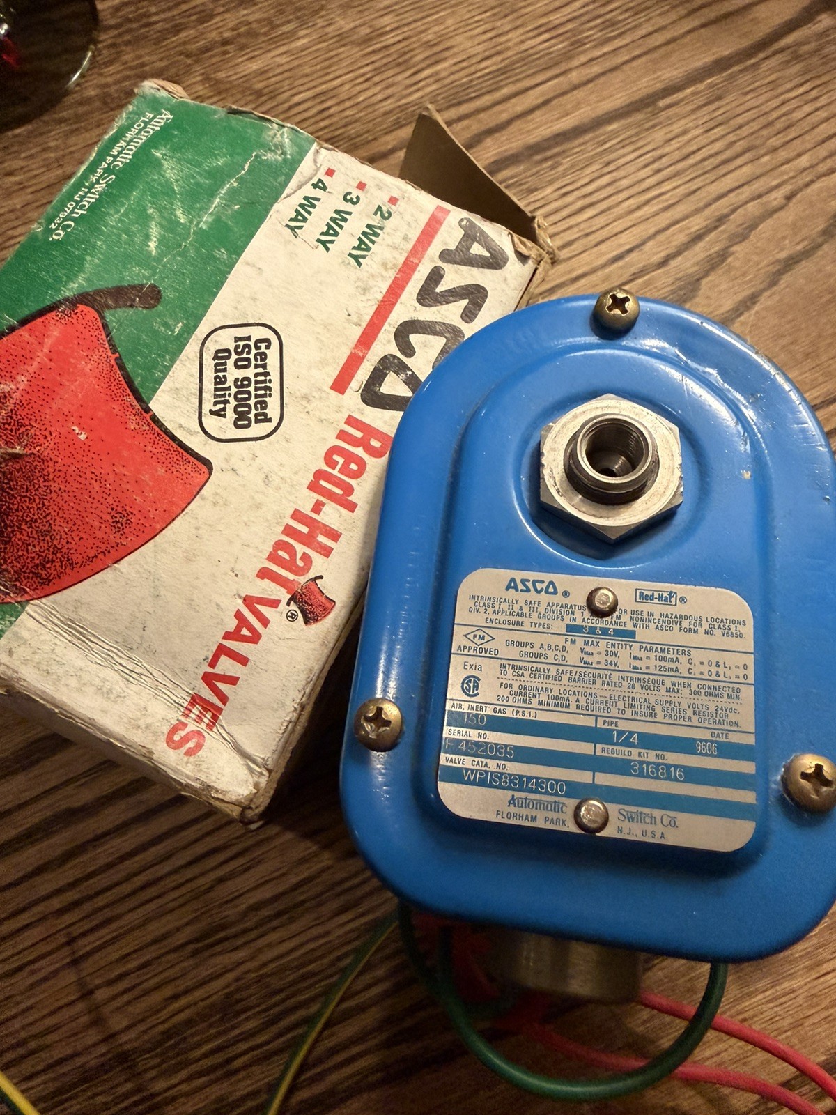 ASCO WPIS8314300 Solenoid Valve 24VDC 1/4” NPT 150 PSI Hazardous Location