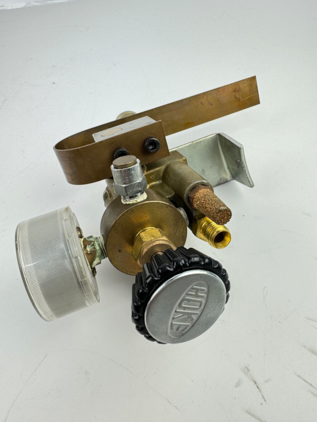 Hoke Valve With Meter 0-160psi Stamped 6NG With Copper Leaf Spring