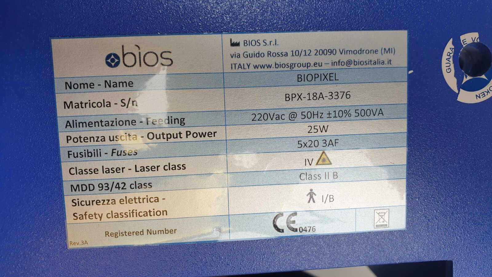 BIOS BIOPIXEL Circuit Board Module, 678SE Ver. 2.0, P/N X-201709009