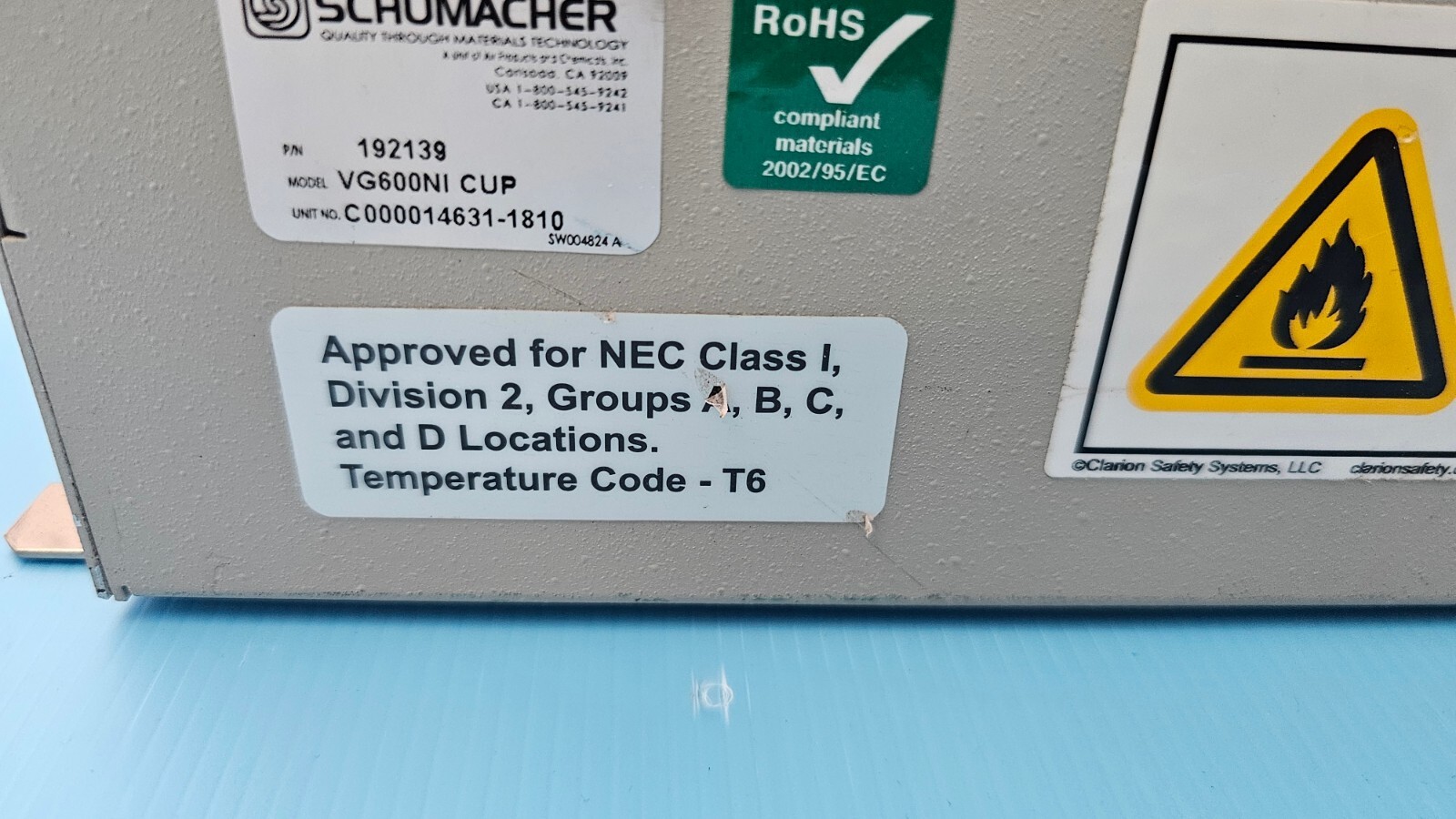 SCHUMACHER VAPORGUARD 192139 VG600NI VERSUM MATERIALS VAPORGUARD CUP