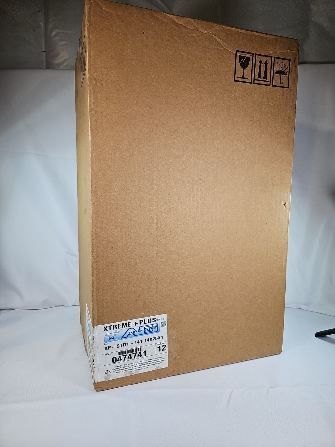 SEALED BOX OF 12 AIR GUARD XTREME + PLUS XP-STD1-141 AIR FILTER 14X25X1 MERV 8