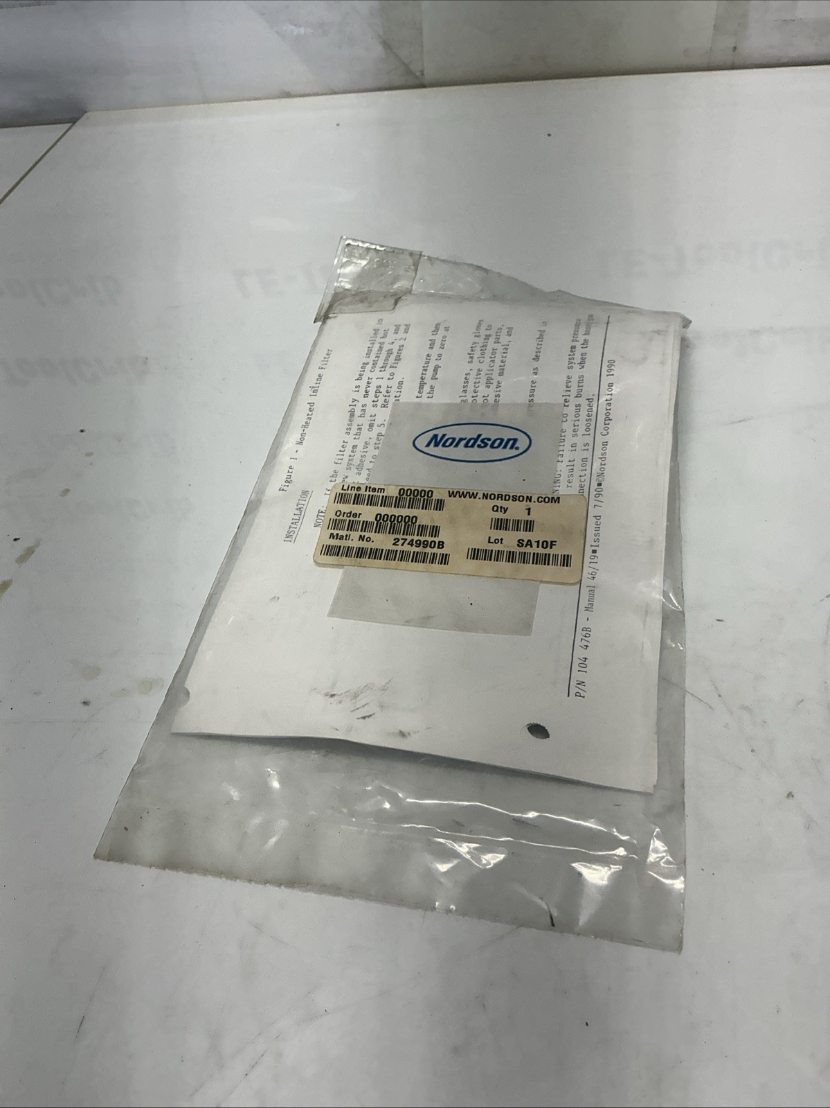 Nordson Non-Heated Inline Filters 104 476B Y-749