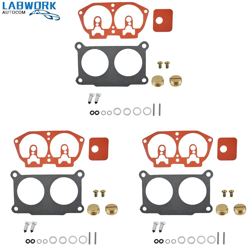 3 Pack Carburetor Rebuild Kit For Outboard V-6 150 175 200 225 HP 86-95