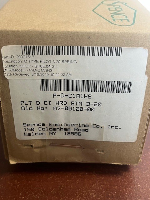 SPENCE ENGINEERING P-D-C1A1HS Pilot D Pressure Regulator 3-20 PPSI Cast Iron New