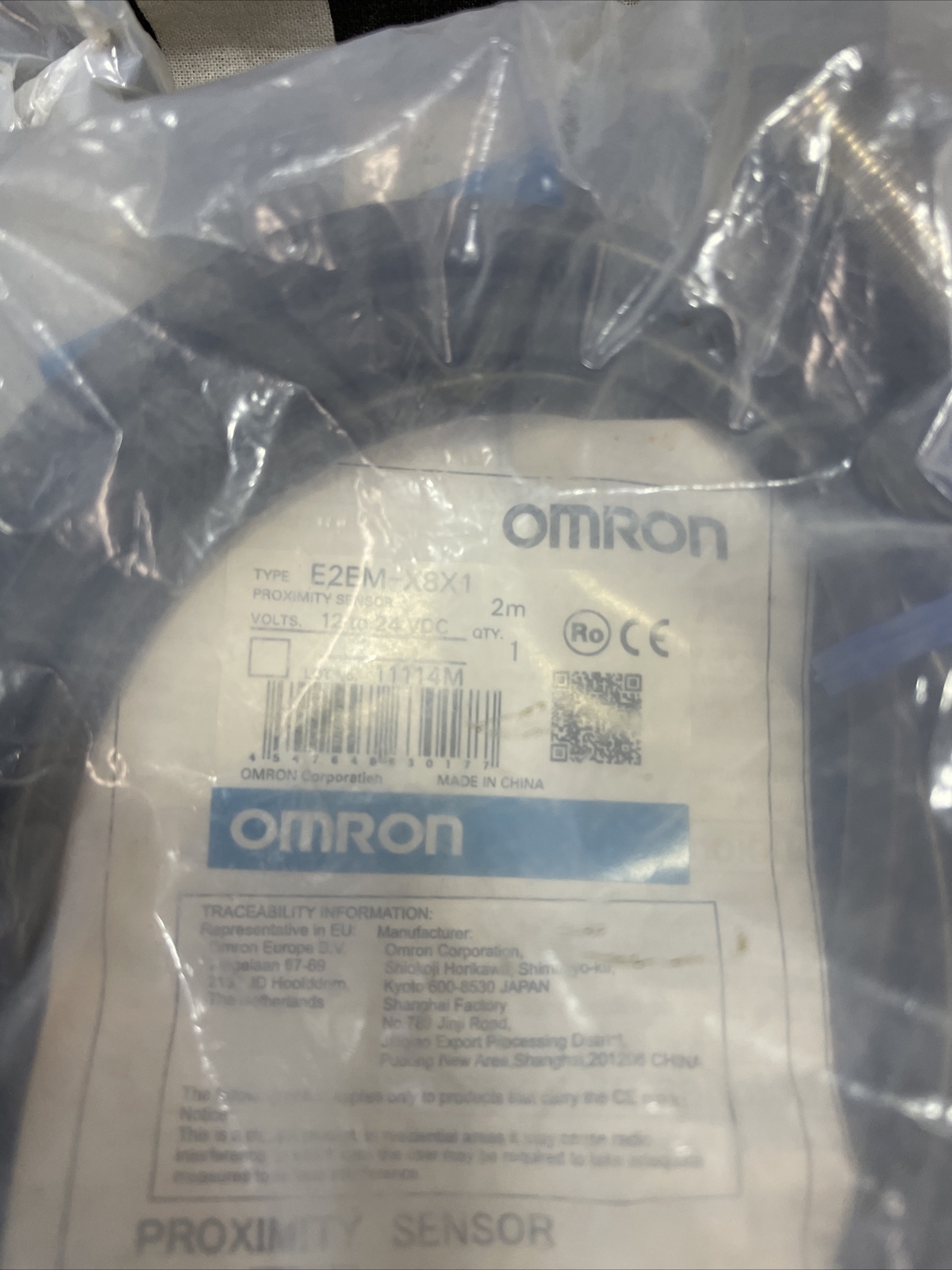 OMRON E2EM-X8X1-2M, E2EMX8X12M, Extnd m18 Shd DC, LOT OF 3, SHIPSAMEDAY#1472P4