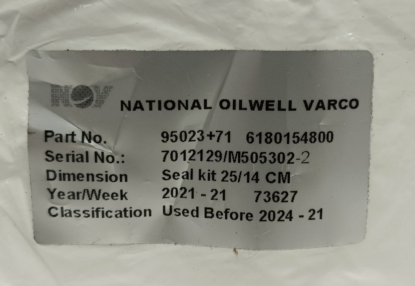 NOV 95023+71 / 6180154800 Seal Kit 25/14 HTV Riser Handling | NEW Marine