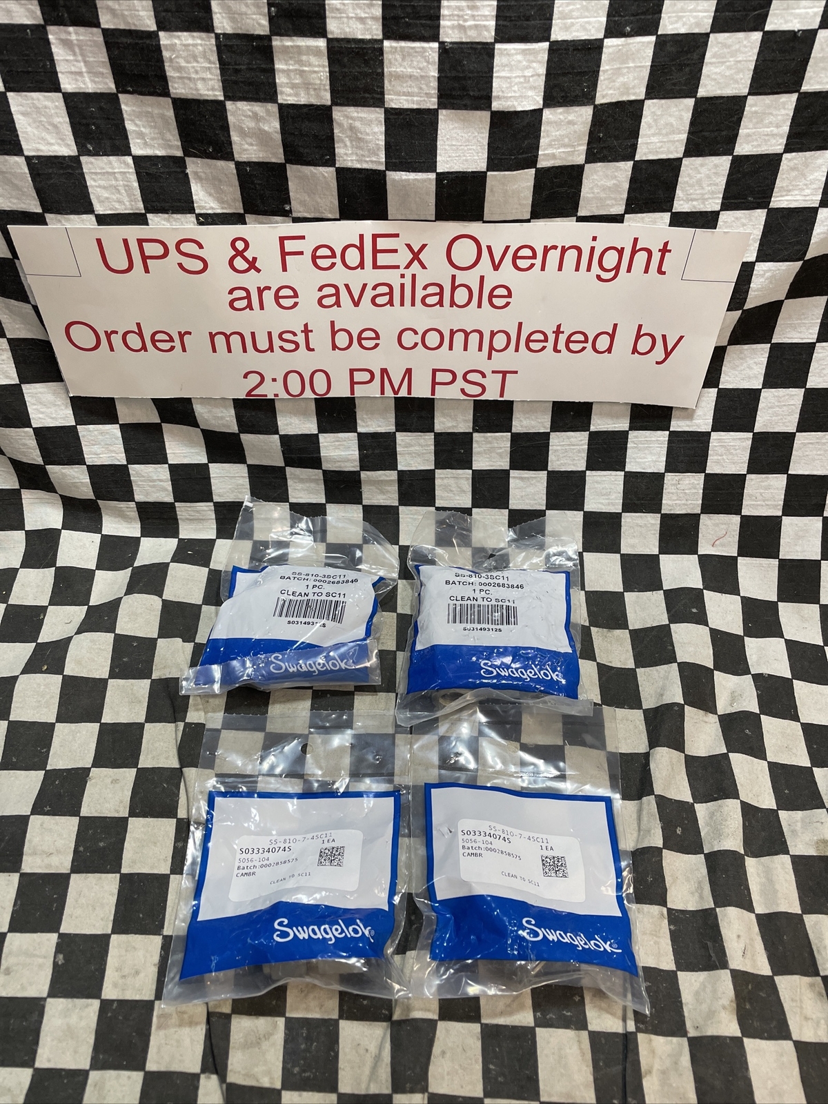 SWAGELOK TEE 1/2″, SS-810-3SC11 & SS-810-7-4SC11, LOT OF 4, SHIPSAMEDAY#1623AJ