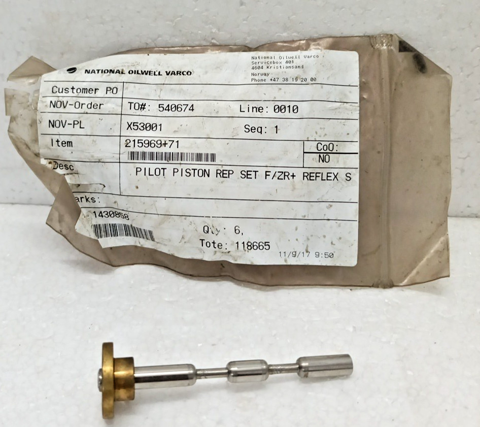 National Oilwell Varco Pilot Piston Repair Set F/ZR+ Reflex S | PN: 215969+71
