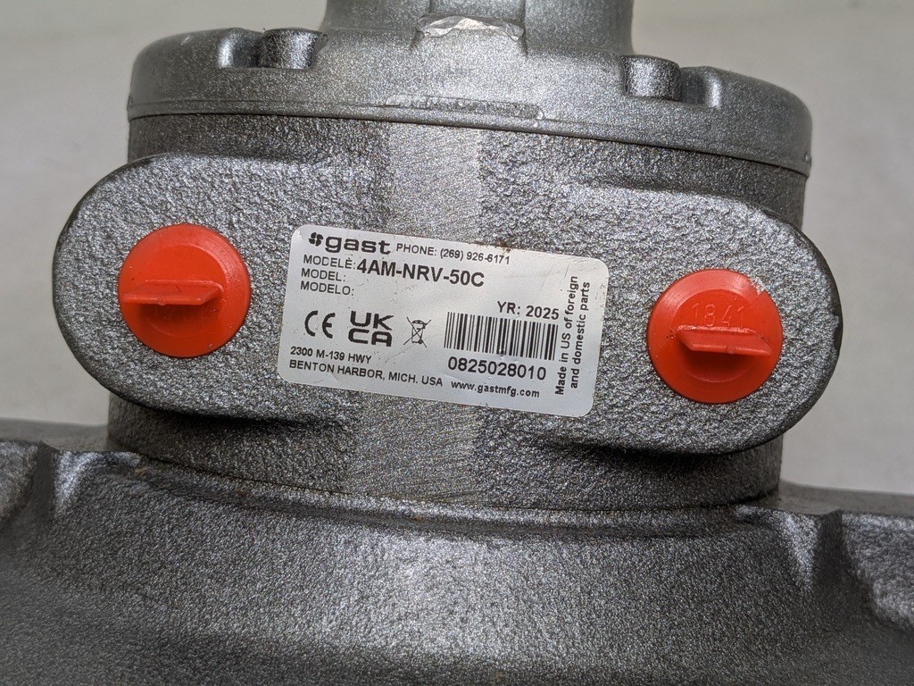 Gast Flanged Air Motor 1.5 HP 5/8″ Reversible Shaft 3000 RPM Max. 4AM-NRV-50C