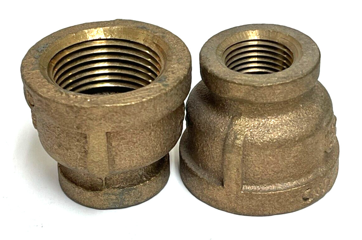 MERIT BRASS 3/4″ X 3/8″ BRASS BELL HOUSE REDUCER COUPLING *LOT OF 2*